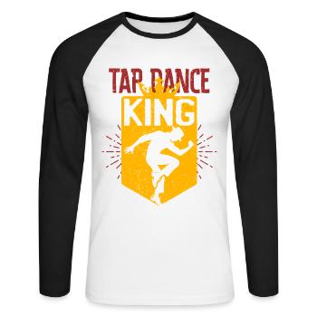Stepptanz Stepptänzer Stepptänzerin Stepper - Unisex Baseballshirt langarm - Weiß/Schwarz - Vorne - Nik (191cm)
