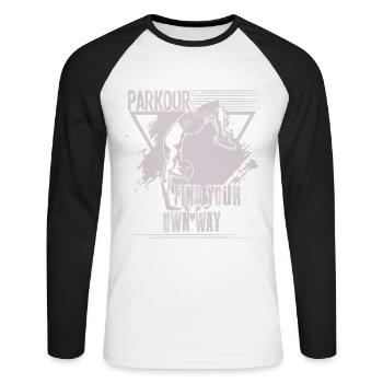 Parkour Find Your Own Way - Unisex Long Sleeve Baseball T-Shirt - white/black - Front - Nik (191cm)