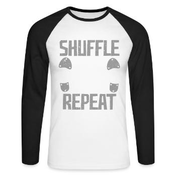 Stepptanz Stepptänzer Stepper Shuffle Flap Heel - Unisex Baseballshirt langarm - Weiß/Schwarz - Vorne - Nik (191cm)