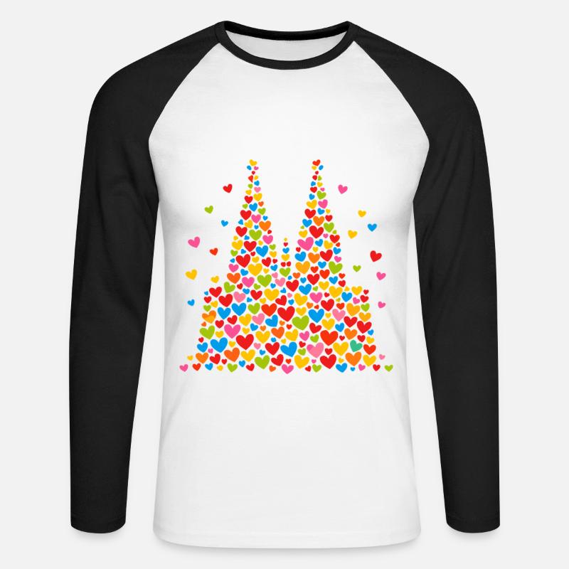 Köln Karneval Alaaf Konfetti Geschenk - Unisex Baseballshirt langarm - Weiß/Schwarz
