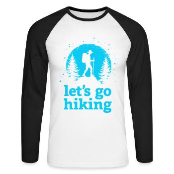 Let's go hiking mountaineer hiker silhouette - Unisex Long Sleeve Baseball T-Shirt - white/black - Front - Nik (191cm)