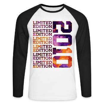 16. GEBURTSTAG LIMITED EDITION 2010 - Unisex Baseballshirt langarm - Weiß/Schwarz - Vorne - Nik (191cm)