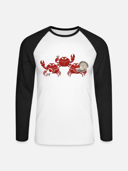 Seafood Syndicate Krabben Mafia - Unisex Baseballshirt langarm - Weiß/Schwarz