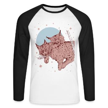 WIR IN EINEM ANDEREN UNIVERSUM - Unisex Baseballshirt langarm - Weiß/Schwarz - Vorne - Nik (191cm)