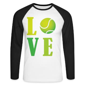 I Love Tennis  - Unisex Long Sleeve Baseball T-Shirt - white/black - Front - Nik (191cm)