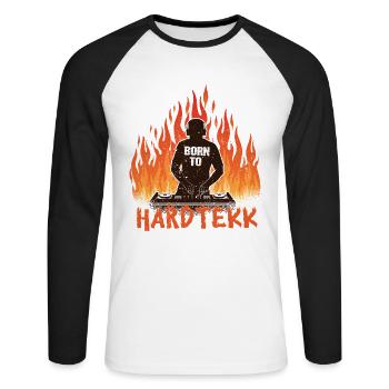 Hardtekk Tekke East Germany - Unisex Long Sleeve Baseball T-Shirt - white/black - Front - Nik (191cm)