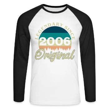 2006 Vintage Retro Original Birthday Gift - Unisex Long Sleeve Baseball T-Shirt - white/black - Front - Nik (191cm)