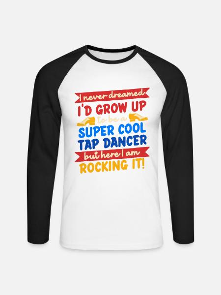 Stepptanz Stepptänzer Stepptänzerin Stepper - Unisex Baseballshirt langarm - Weiß/Schwarz