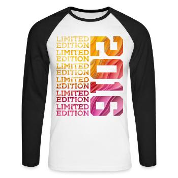 ÉDITION LIMITÉE 2016 10 ANS 10E ANNIVERSAIRE - T-shirt baseball manches longues Homme - blanc/noir - Devant - Nik (191cm)