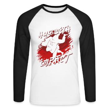 Judo Martial Arts Hug With Impact - Unisex Long Sleeve Baseball T-Shirt - white/black - Front - Nik (191cm)