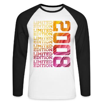 ÉDITION LIMITÉE 2008 18 ANS 18 ANS - T-shirt baseball manches longues Homme - blanc/noir - Devant - Nik (191cm)