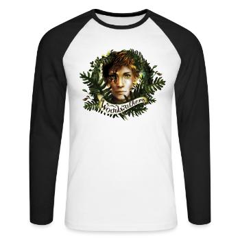 Woodwalkers Carag As Shapeshifter With Lettering - Unisex Long Sleeve Baseball T-Shirt - white/black - Front - Nik (191cm)