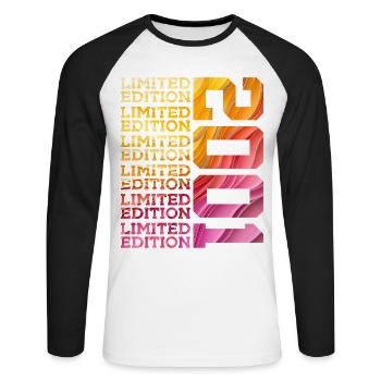 LIMITED EDITION 2001 25 YEARS 25TH BIRTHDAY - Unisex Long Sleeve Baseball T-Shirt - white/black - Front - Nik (191cm)