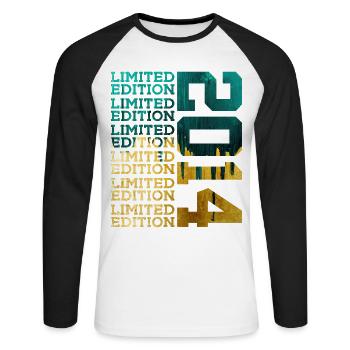 ÉDITION LIMITÉE 2014 12 ANS 12E ANNIVERSAIRE - T-shirt baseball manches longues Homme - blanc/noir - Devant - Nik (191cm)