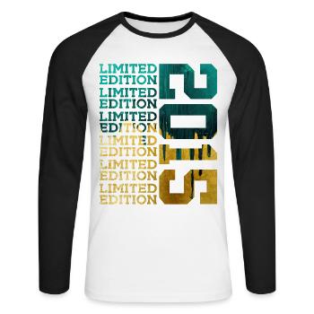 ÉDITION LIMITÉE 2015 11 ANS 11E ANNIVERSAIRE - T-shirt baseball manches longues Homme - blanc/noir - Devant - Nik (191cm)