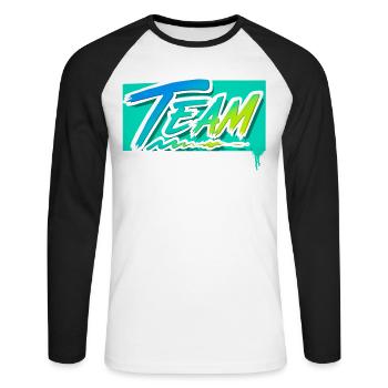Team - Unisex Long Sleeve Baseball T-Shirt - white/black - Front - Nik (191cm)
