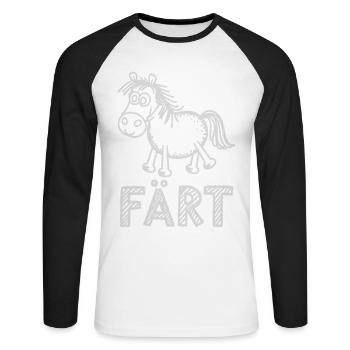 Pferd Reiten Reiterin Pferdebesitzer FÄRT - Unisex Baseballshirt langarm - Weiß/Schwarz - Vorne - Nik (191cm)