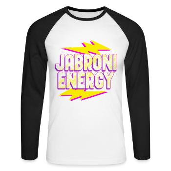 Jabroni Energy - T-shirt baseball manches longues Homme - blanc/noir - Devant - Nik (191cm)