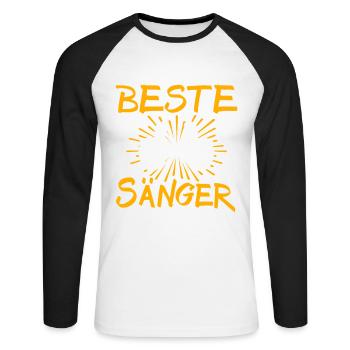 Singer Gift Idea - Unisex Long Sleeve Baseball T-Shirt - white/black - Front - Nik (191cm)