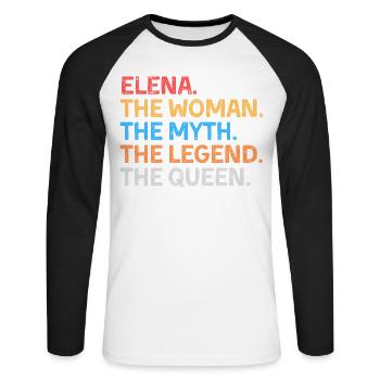 Elena La Femme Le Mythe La Légende La Reine - T-shirt baseball manches longues Homme - blanc/noir - Devant - Nik (191cm)