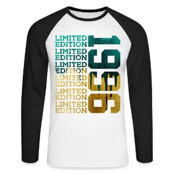 ÉDITION LIMITÉE 1996 30 ANS 30E ANNIVERSAIRE - T-shirt baseball manches longues Homme - blanc/noir - Devant - Nik (191cm)