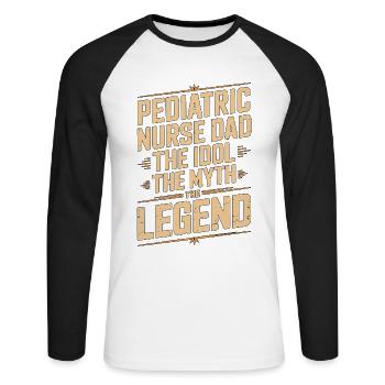 Père infirmier pédiatrique L’idole L’infirmière Mythe Enfants - T-shirt baseball manches longues Homme - blanc/noir - Devant - Nik (191cm)