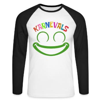 Carnival Frog | colorful carnival costume - Unisex Long Sleeve Baseball T-Shirt - white/black - Front - Nik (191cm)