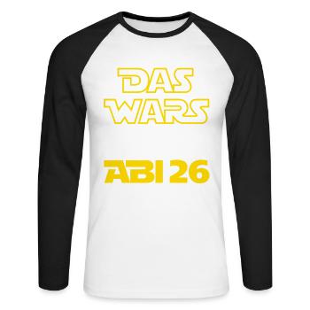 The Wars | Abi 2026 - Abitur - Gift - Unisex Long Sleeve Baseball T-Shirt - white/black - Front - Nik (191cm)