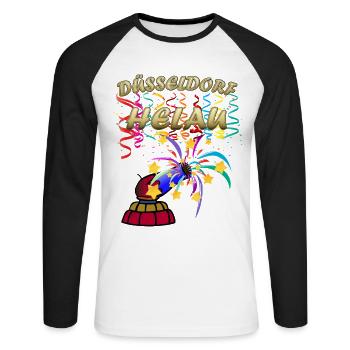 Carnaval Helau de Düsseldorf - T-shirt baseball manches longues Homme - blanc/noir - Devant - Nik (191cm)