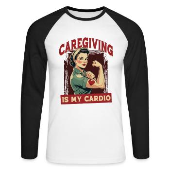 Nurse, geriatric care - Unisex Long Sleeve Baseball T-Shirt - white/black - Front - Nik (191cm)
