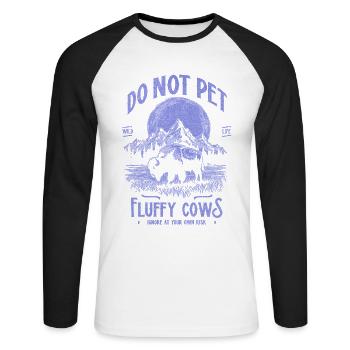 Les bisons vintage ne caressent pas les vaches duveteuses Bizons drôles - T-shirt baseball manches longues Homme - blanc/noir - Devant - Nik (191cm)