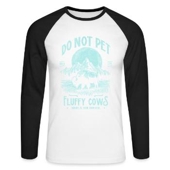 Les bisons vintage ne caressent pas les vaches duveteuses Bizons drôles - T-shirt baseball manches longues Homme - blanc/noir - Devant - Nik (191cm)