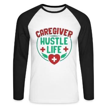 Nurse, geriatric care - Unisex Long Sleeve Baseball T-Shirt - white/black - Front - Nik (191cm)