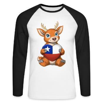 Chilean Huemul - Unisex Long Sleeve Baseball T-Shirt - white/black - Front - Nik (191cm)