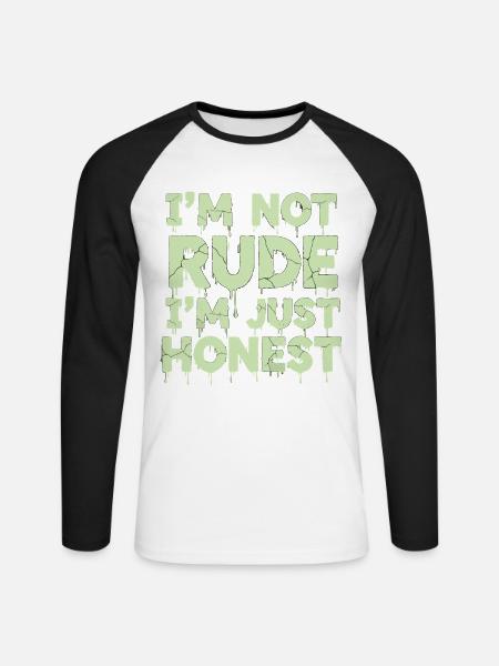 I'm Not Rude I'm Just Honest - Unisex Long Sleeve Baseball T-Shirt - white/black
