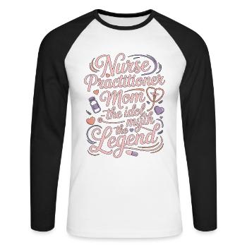 Nurse Practitioner Mom THe Idol The Clinical Nurse - Unisex Baseballshirt langarm - Weiß/Schwarz - Vorne - Nik (191cm)