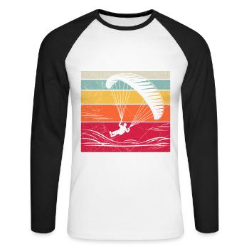 Paraglider GLEITSCHIRMFLIEGER LUSTIG - Unisex Long Sleeve Baseball T-Shirt - white/black - Front - Nik (191cm)