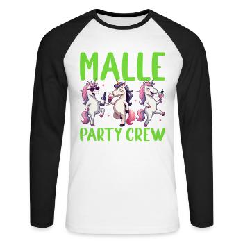 Malle Party Crew - T-shirt baseball manches longues Homme - blanc/noir - Devant - Nik (191cm)