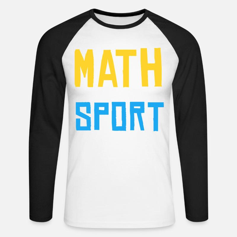 La matematica non è uno sport da guardare - Maglia da baseball a manica lunga da uomo - bianco/nero