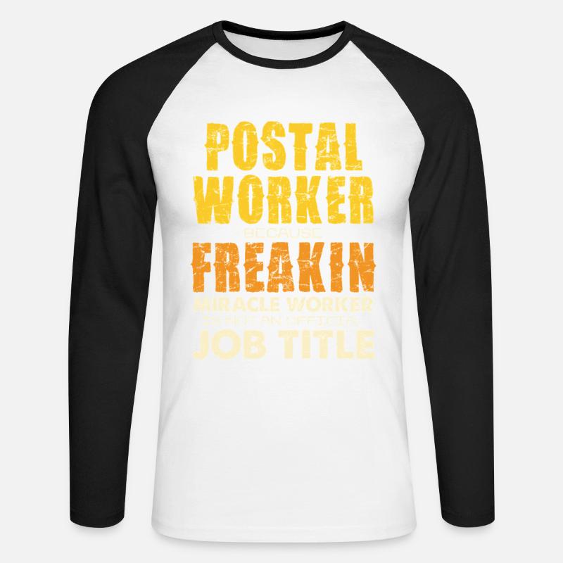 Postal Worker Freakin Miracle Tee - Unisex Baseballshirt langarm - Weiß/Schwarz