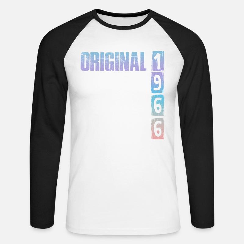 Annata 1966 - Maglia da baseball a manica lunga da uomo - bianco/nero