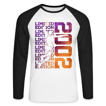 24E ANNIVERSAIRE DU BASKETBALL EN ÉDITION LIMITÉE 2002 - T-shirt baseball manches longues Homme - blanc/noir - Devant - Nik (191cm)