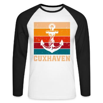 Cuxhaven NORTH SEA CUXHAVEN Holiday Fun - Unisex Long Sleeve Baseball T-Shirt - white/black - Front - Nik (191cm)