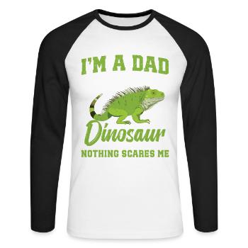  Lizard Hunter Tools Reptile Hunting Equipment - Unisex Long Sleeve Baseball T-Shirt - white/black - Front - Nik (191cm)