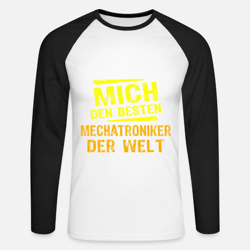 Mechatroniker Geschenk - Unisex Baseballshirt langarm - Weiß/Schwarz