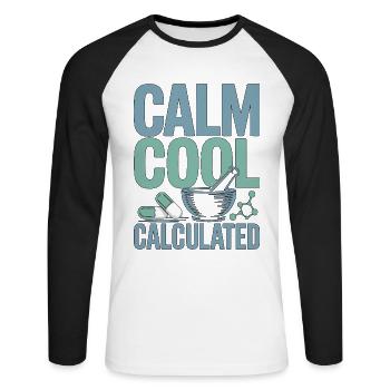 Pharmacien de l’hôpital Calme Calme Calculé Hospitalisation - T-shirt baseball manches longues Homme - blanc/noir - Devant - Nik (191cm)