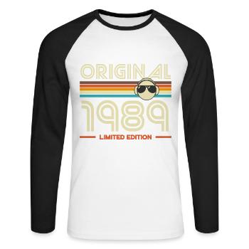 Original 1989 Retro Edition - Unisex Long Sleeve Baseball T-Shirt - white/black - Front - Nik (191cm)