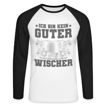 Toilettenpapier Ich Bin Ein Guter Wischer - Unisex Baseballshirt langarm - Weiß/Schwarz - Vorne - Nik (191cm)
