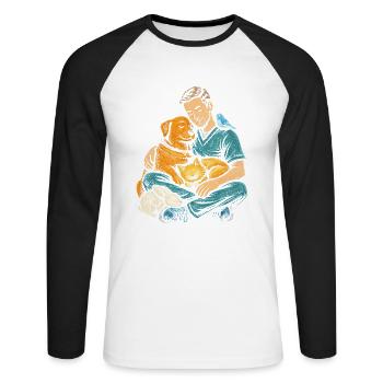 Veterinarian Veterinarian - Unisex Long Sleeve Baseball T-Shirt - white/black - Front - Nik (191cm)