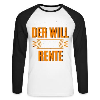 Pyro In Rente - Unisex Baseballshirt langarm - Weiß/Schwarz - Vorne - Nik (191cm)